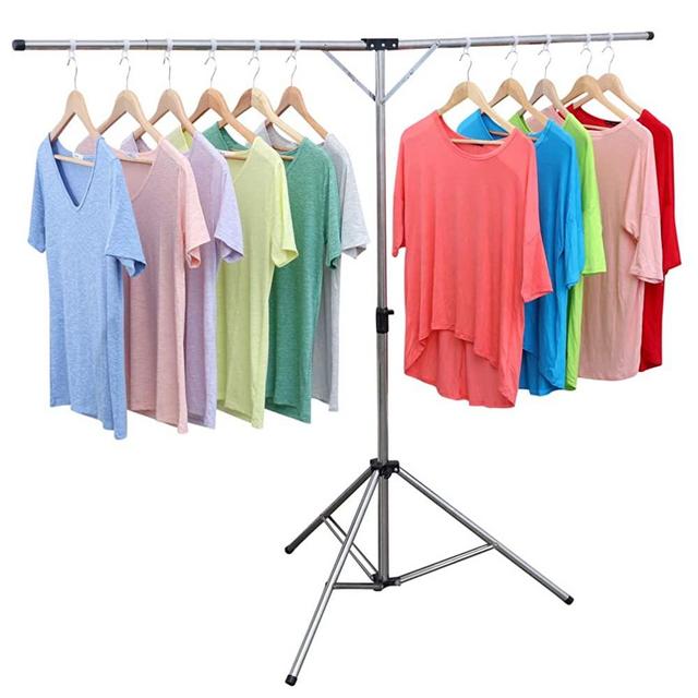 exilot Foldable Portable Space Saving Clothes Drying Rack, Adjustable High Capacity Stainless Steel Laundry Drying Rack