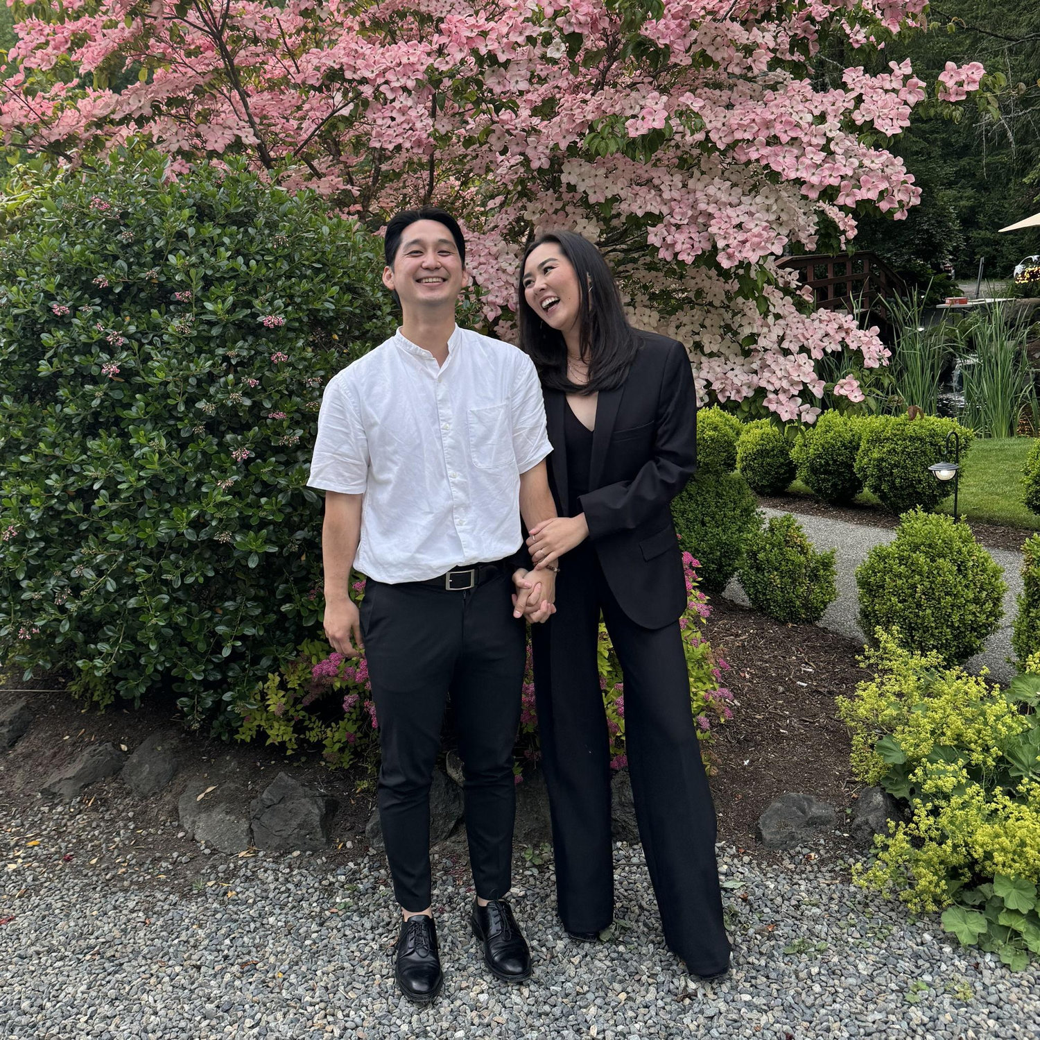 Happy us! We went to so many weddings during our first year of dating! This pic is from one of them!