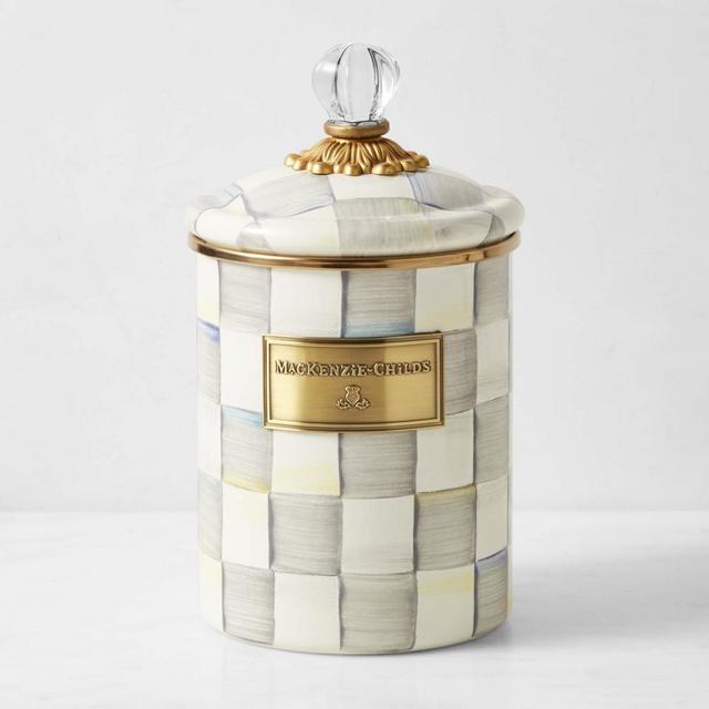 Mackenzie Childs Sterling Check Canister, Large