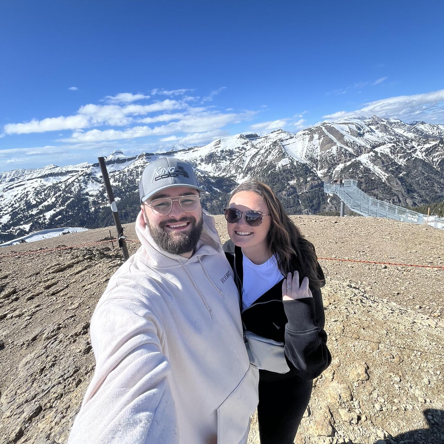 On the top of Rendezvous Mountain in Jackson Hole, Wyoming!