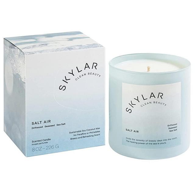 Skylar Salt Air Candle - Non-Toxic Clean-Burning Candles Made w/ Soy Coconut Wax, Fresh Soy Candles for Home, Scented Candles USA Made & Hand-Poured