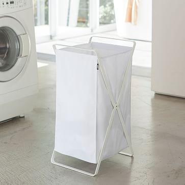 Folding Laundry Hamper-white