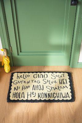 International Greetings Printed Coir Doormat