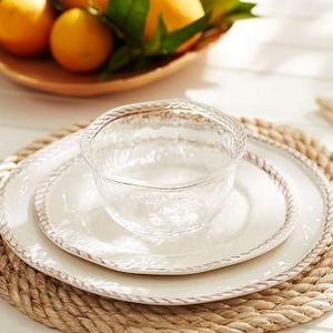 Rope Melamine Bowl, Set of 4, CLEAR