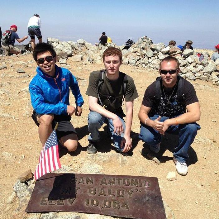 Adam, Sean and their friend Bruce on top of Mount Baldy