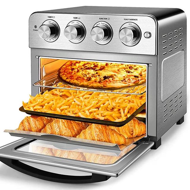 Geek Chef Air Fryer, Air Fryer Toaster Oven Combo, Air Fryer Oven, Roast, Bake, Broil, Reheat, Fry Oil-Free, Extra Large Convection Countertop Oven, Accessories Included, Stainless Steel, ETL Listed