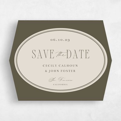 Green Diamond Wedding Save the Date - Anara Landscape