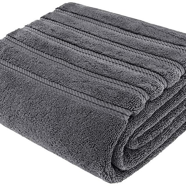 American Soft Linen 100% Ringspun Genuine Cotton Large, Turkish Jumbo Bath Towel 35x70 Premium & Luxury Towels for Bathroom, Maximum Softness & Absorbent Bath Sheet [Worth $34.95] - Grey