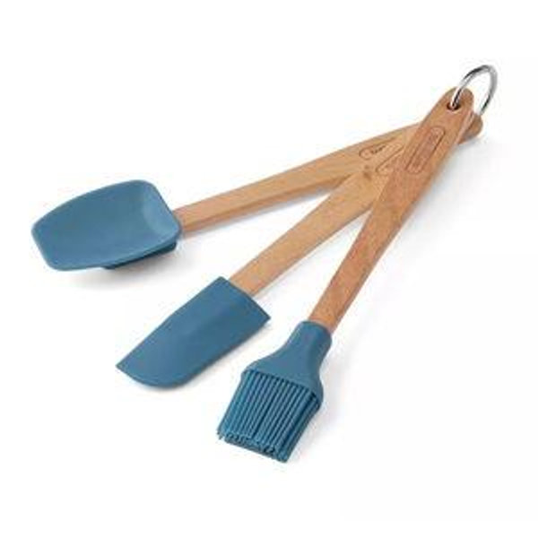 Farberware® Classic 3 pc Mini Basting Brush, Spoon & Spatula Set - Blue