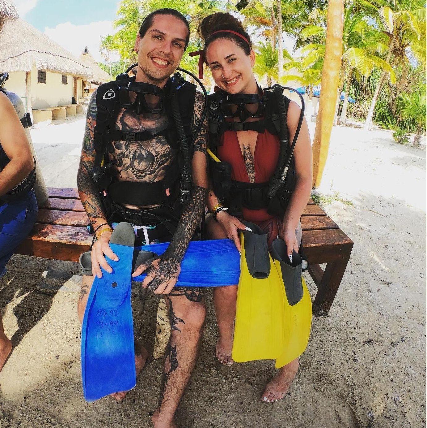 Prepping to go on our first scuba dive. After this dive, Jordan knew it was the day to propose! - June 6th, 2022