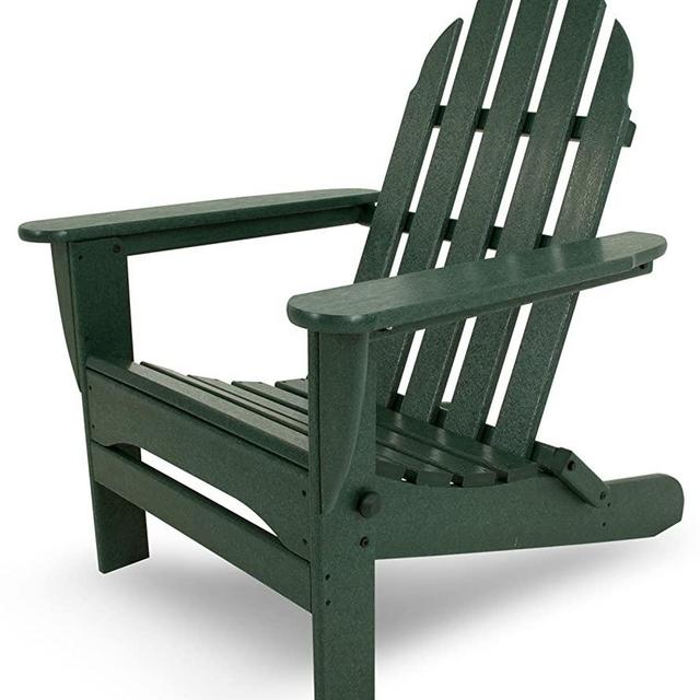 POLYWOOD AD5030GR Classic Folding Adirondack Chair, 38.5" x 31.25" x 33.5", Green
