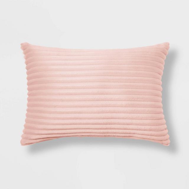 Oblong Cut Plush Throw Pillow Blush - Room Essentials™