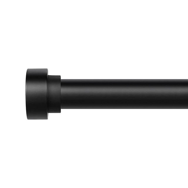 Black Curtain Rods for Windows 48 to 84 Inch(4-7ft),1 Inch Diameter Heavy Duty Curtain Rods,Adjustable Curtain Rod,Modern Decorative Drapery Rods,Telescoping Window Curtains Rod 36-88",Matte Black