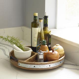 Gourmet Basics Round Lazy Susan with Dividers