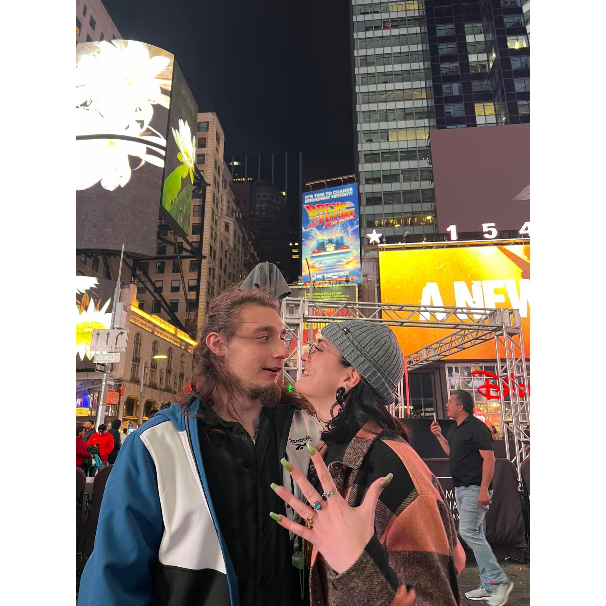 Right after he popped the question!