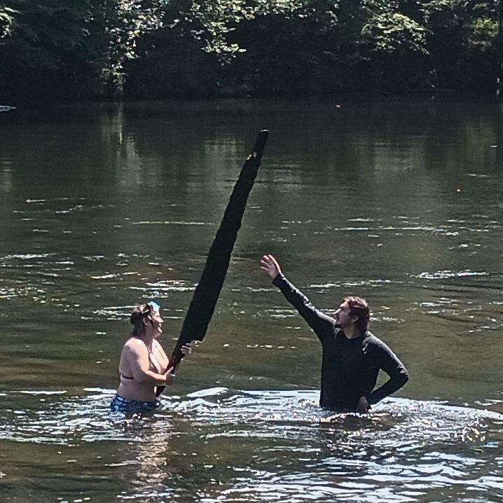 Big stick we found while floating