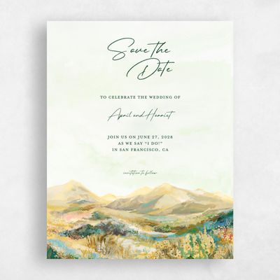 Lightest Green Wedding Save the Date - Serene Portrait