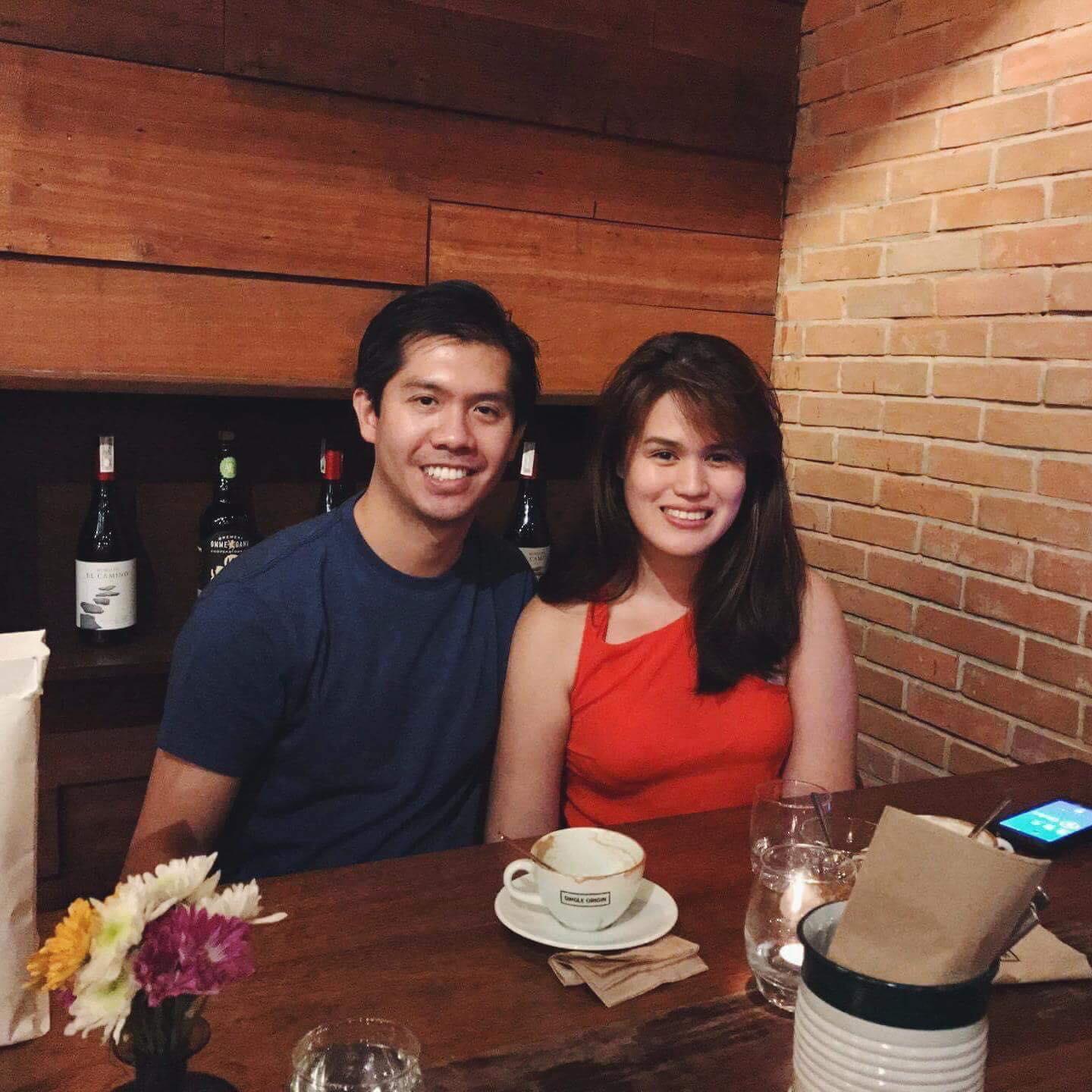 In our favorite coffee shop in Manila