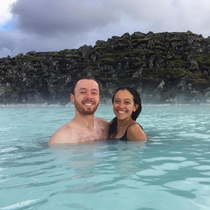 Enjoying the waters at Blue Lagoon in Iceland in 2016.