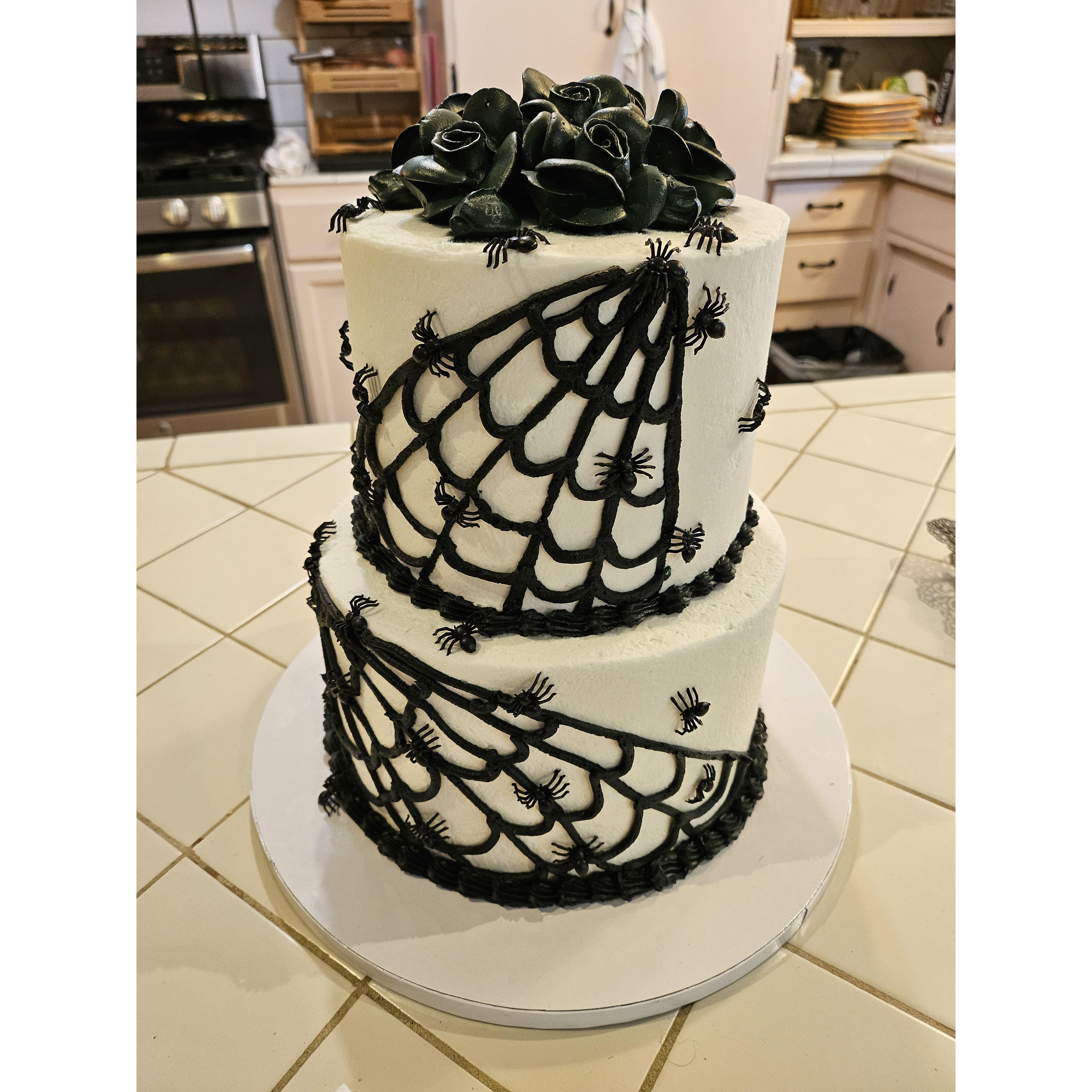 Our very spooky wedding shower cake from Feb 11th! Credit to Sunrise Bakery in Turlock!