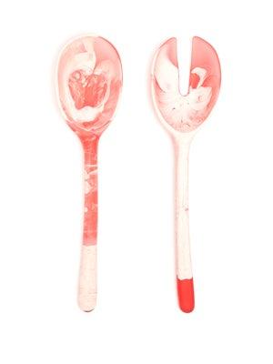DINOSAUR DESIGNS Stone marbled-resin salad servers