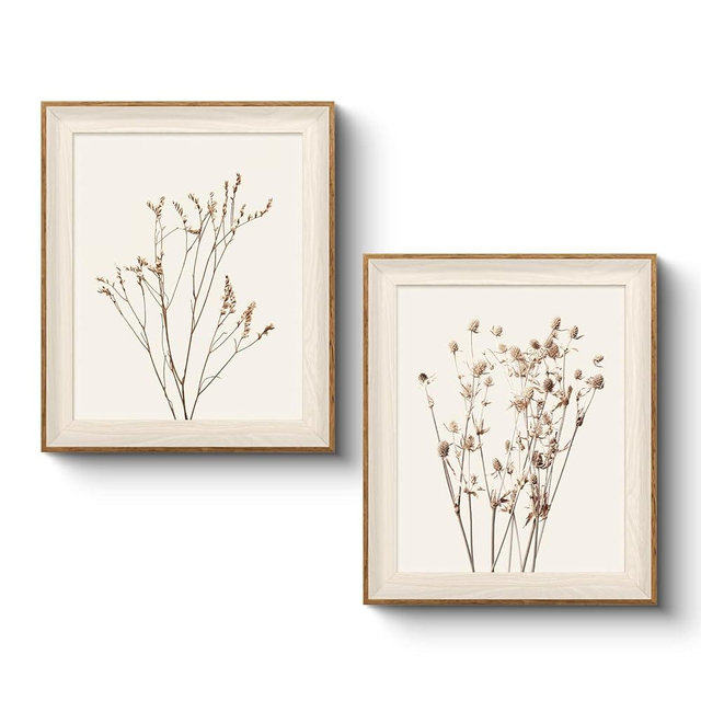 VIYYIEA Framed Wall Art Set Dried Botanical Canvas Prints Wall Decor Bathroom Art Aesthetic Modern Wall Pictures Minimalist Floral Home Decor for Living Room Bedroom Office