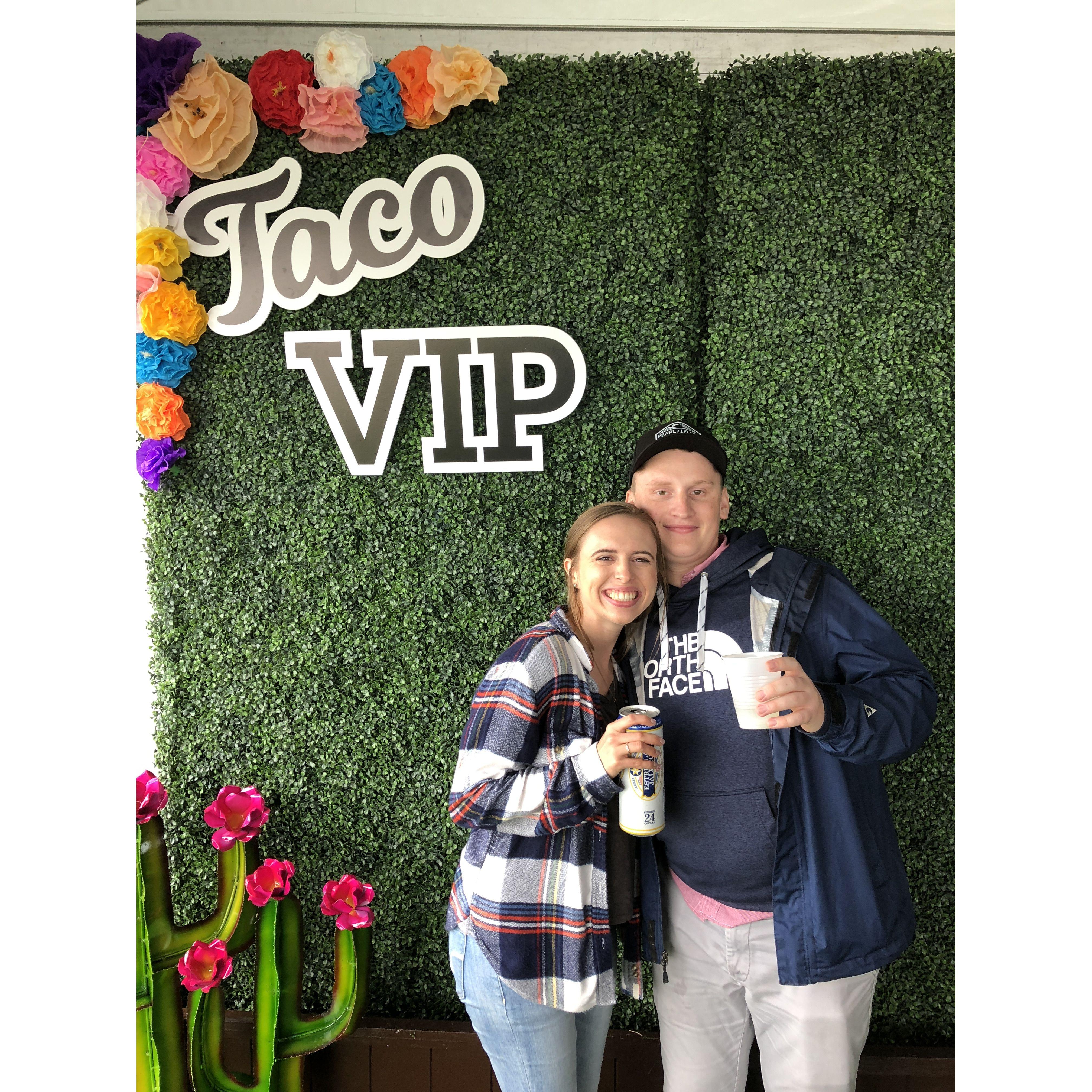 We went to a taco festival and was in the VIP section!