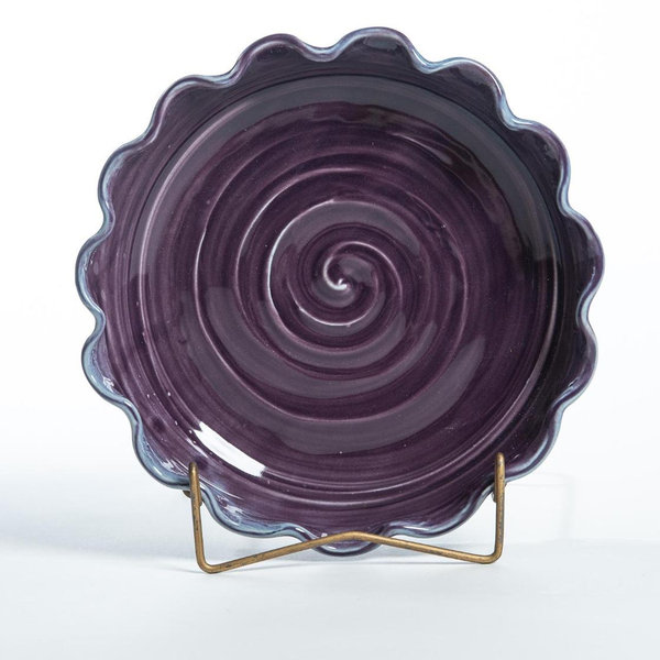 Handmade Pie plate with scalloped edges