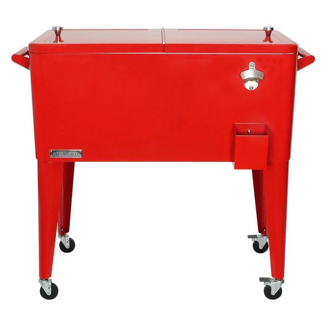 Classic Stand-Up Cooler with Bottle Opener, Red