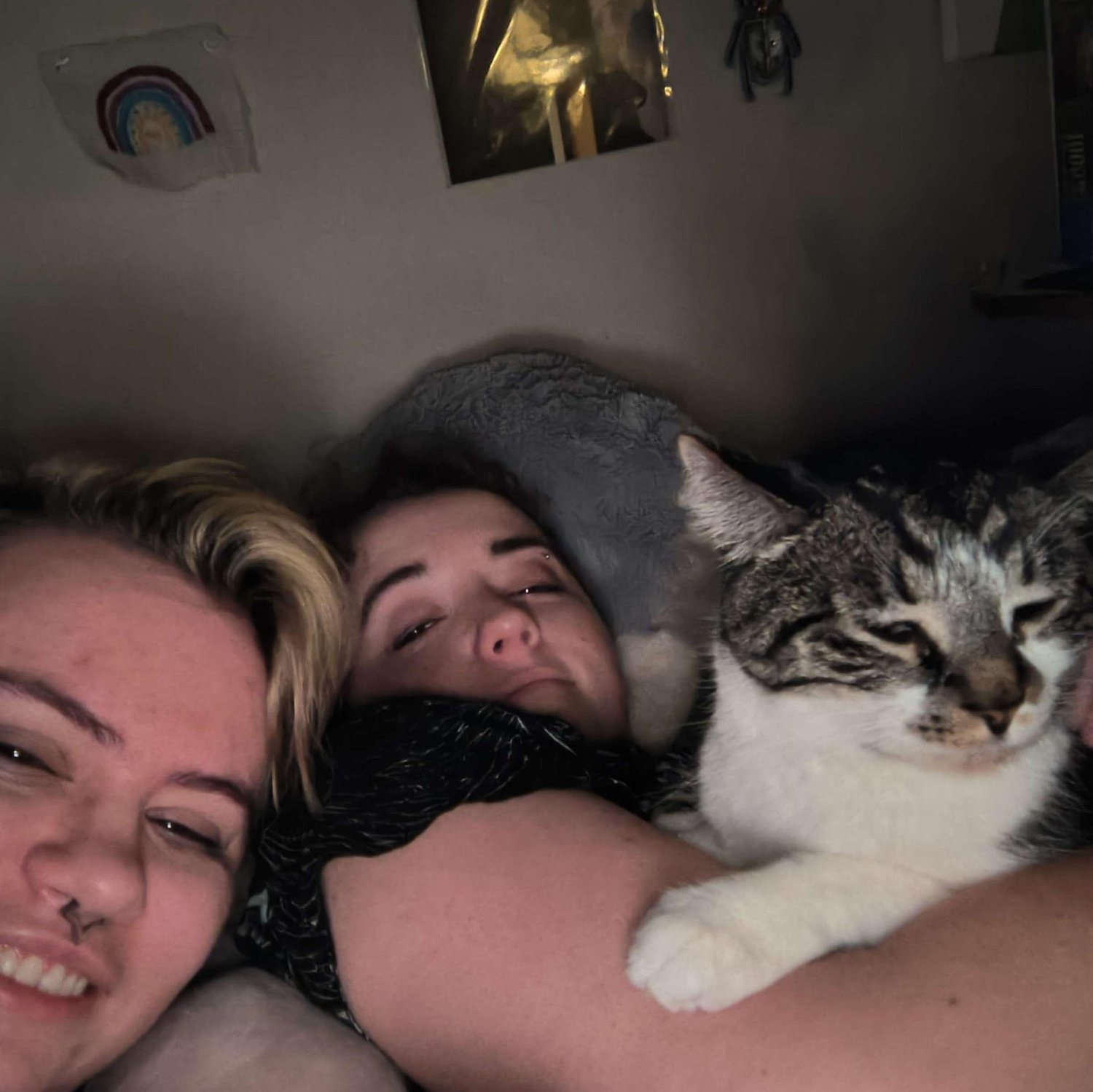 snuggling with the baby