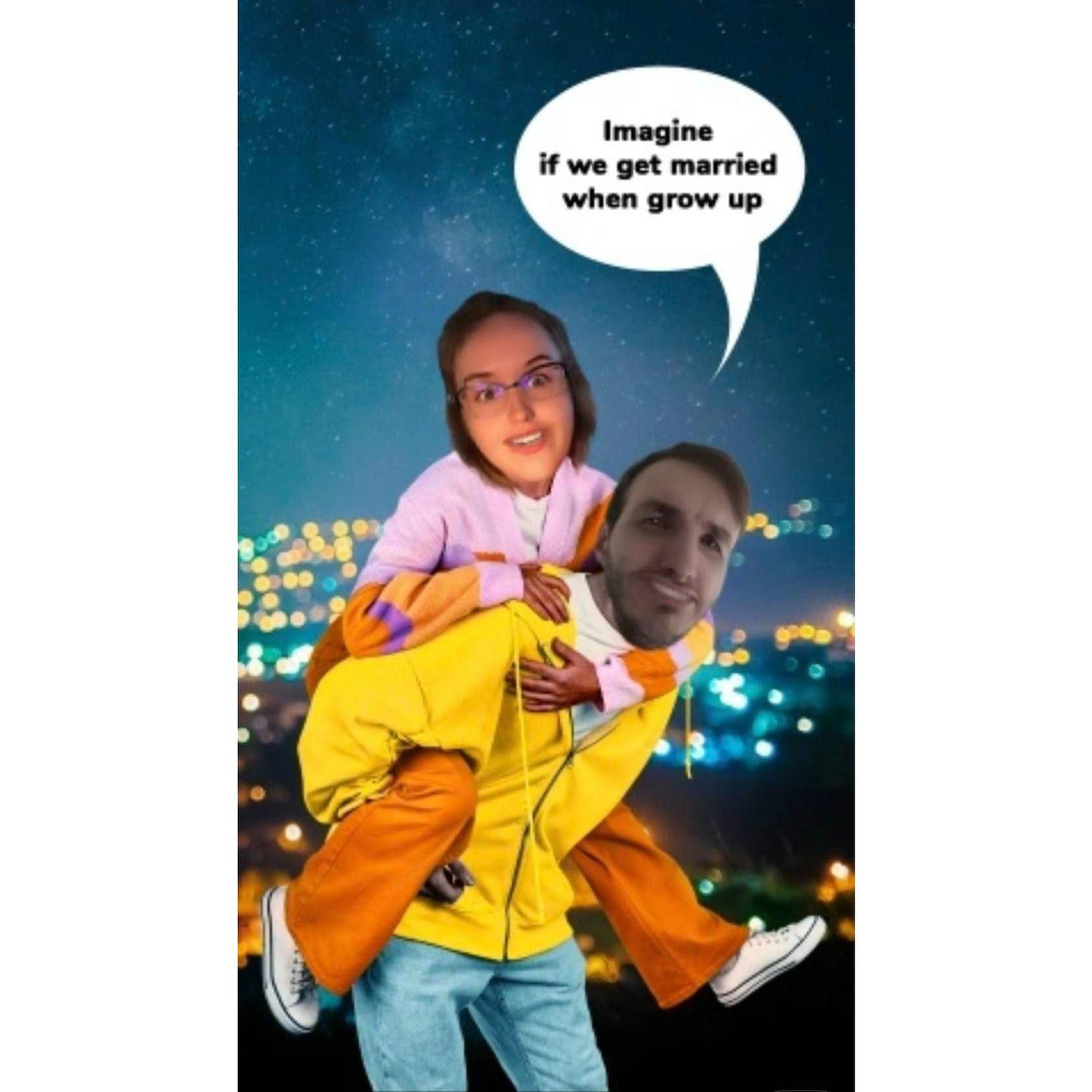 Snapchat bitmoji randomly generated for us after we were engaged.