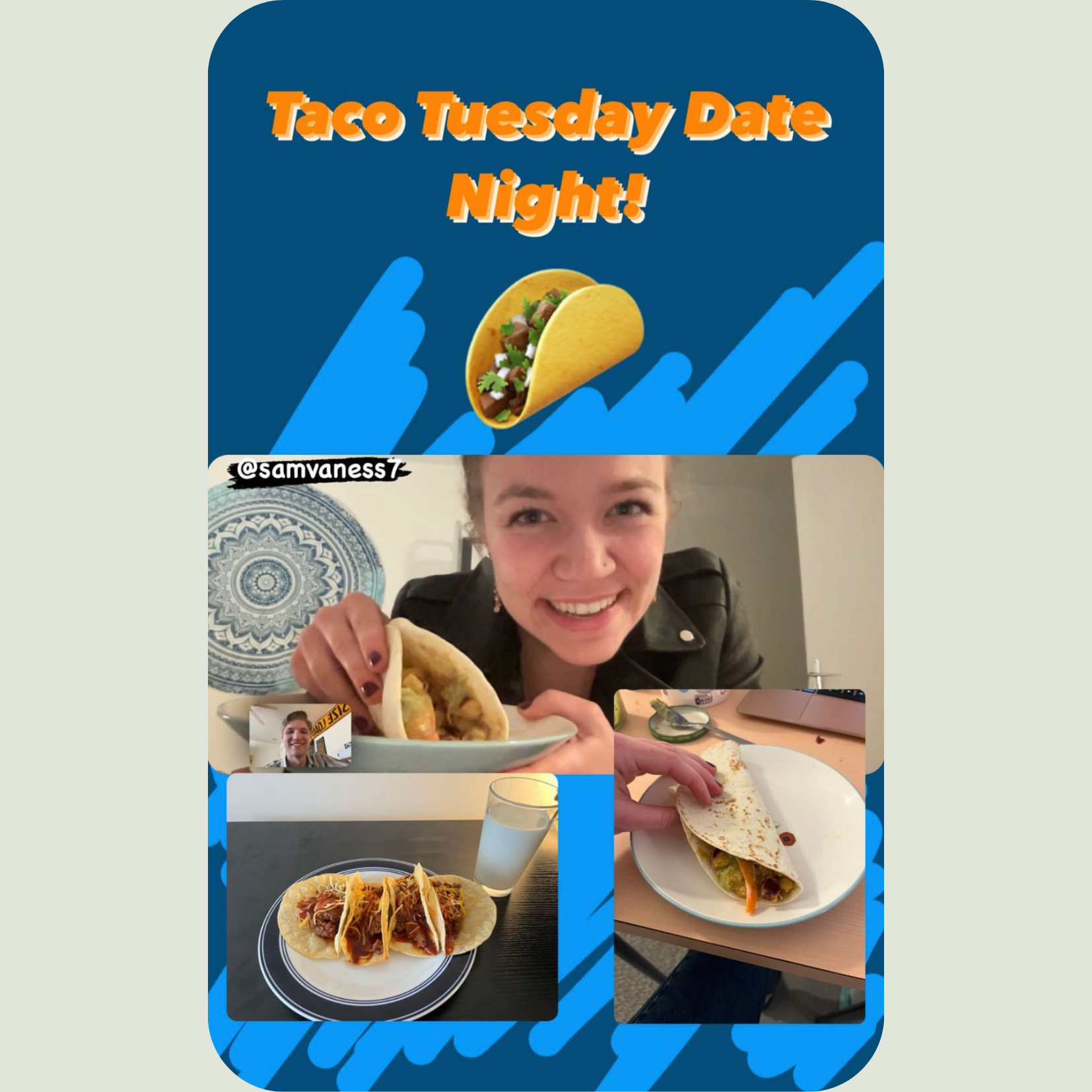 A virtual date during the 5-month stretch Sam was studying abroad in France.