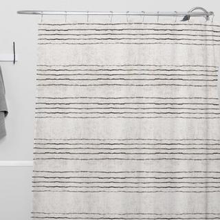 Linen Stripe Rustic Shower Curtain