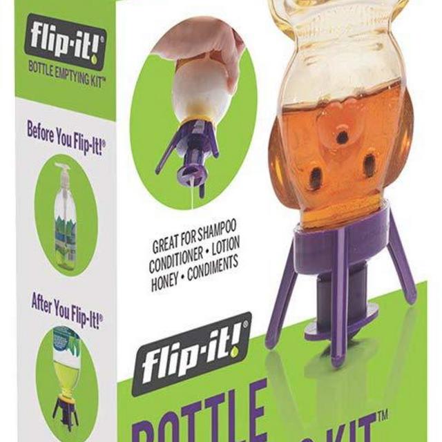 Flip-It Bottle Emptying Kit - Get Every Last Drop Out of Honey, Condiments & Beauty Products with Flip-It - BPA Free - Dishwasher Safe (2 Pack, Bright Colors)