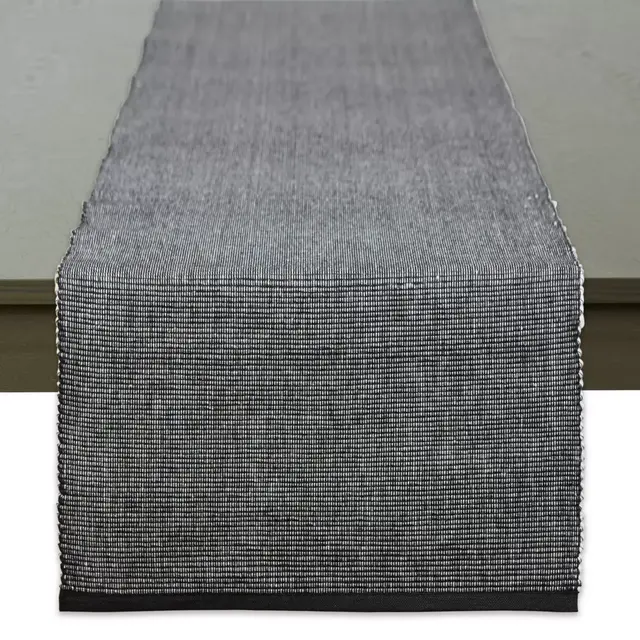 DII® 2-Tone Ribbed 13-Inch x 72-Inch Table Runner in Black/White