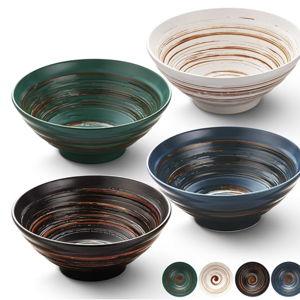 YUN TAO Ceramic Ramen Bowls Set of 4, 35 oz Large Japanese Style Serving Bowls for Salad,Udon, Soba, Pho,Pasta, Asian Soup Noodle (Multicolor - Set of 4)
