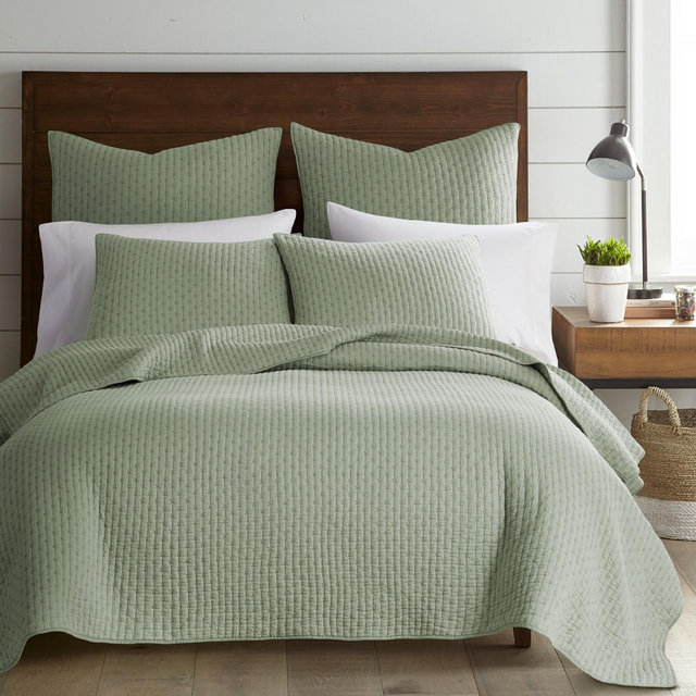 Cross Stitch Desert Sage King Quilt Set- Levtex Home