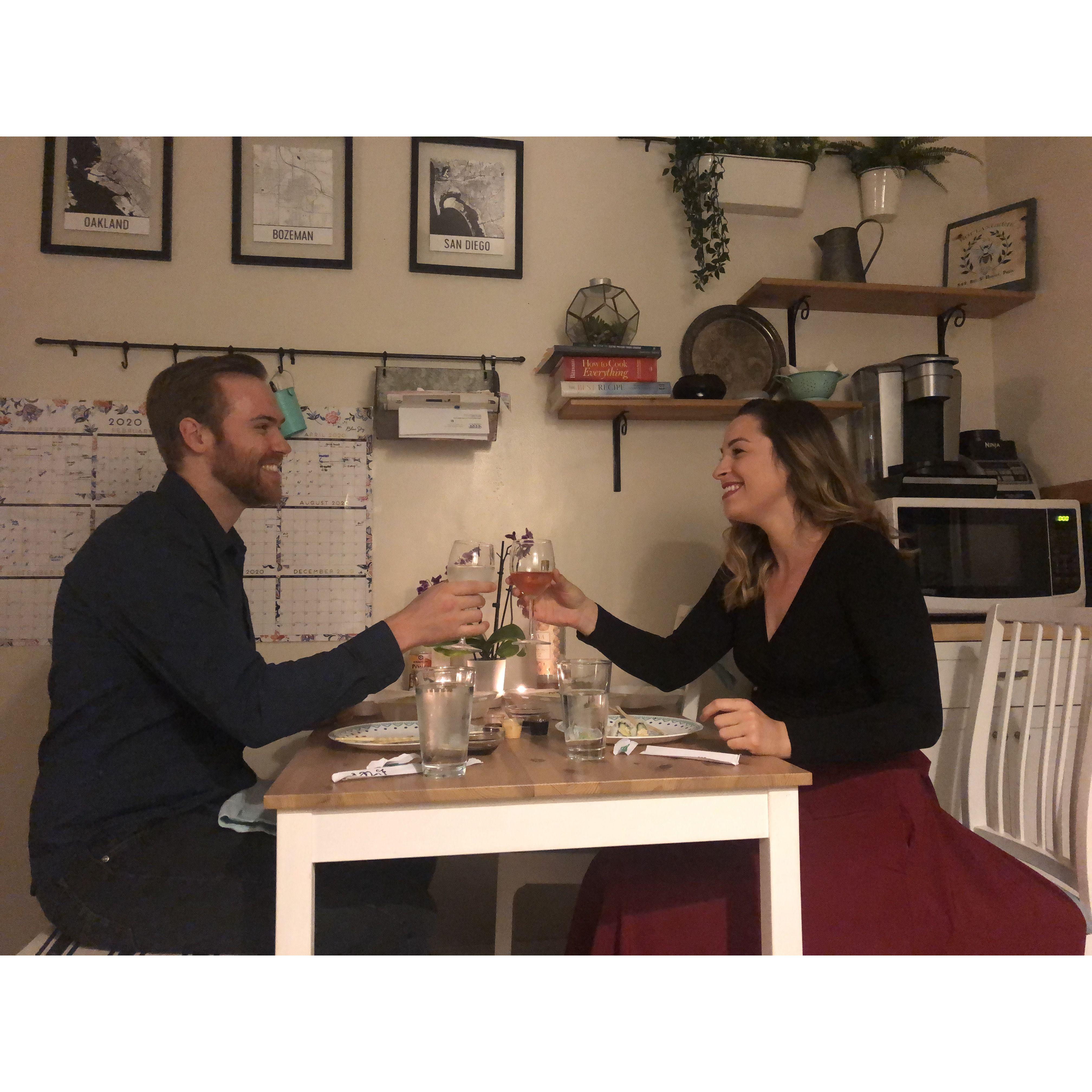 Date night at "Chez Quarantine", the best restaurant in town during lockdown