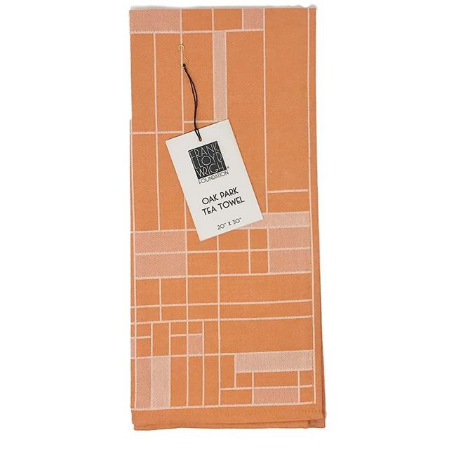 Frank Lloyd Wright Woven Jacquard Tea Towel 20 x 30-inch 100-Percent Cotton (Oak Park)
