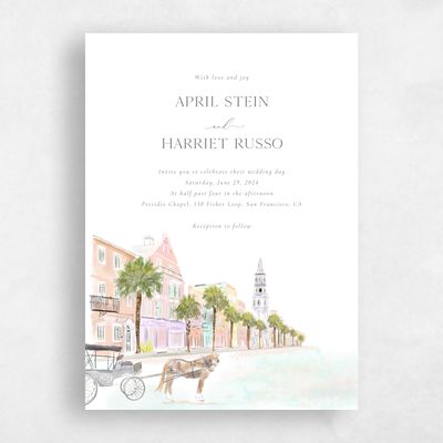 White Wedding Invitation - Ashbey Portrait