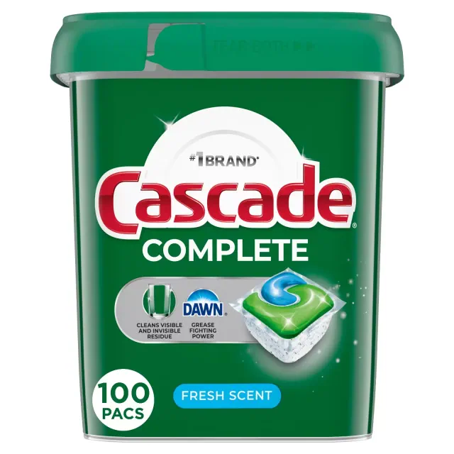 Cascade Fresh Scent Complete Action Pacs Dishwasher Detergents - 100ct