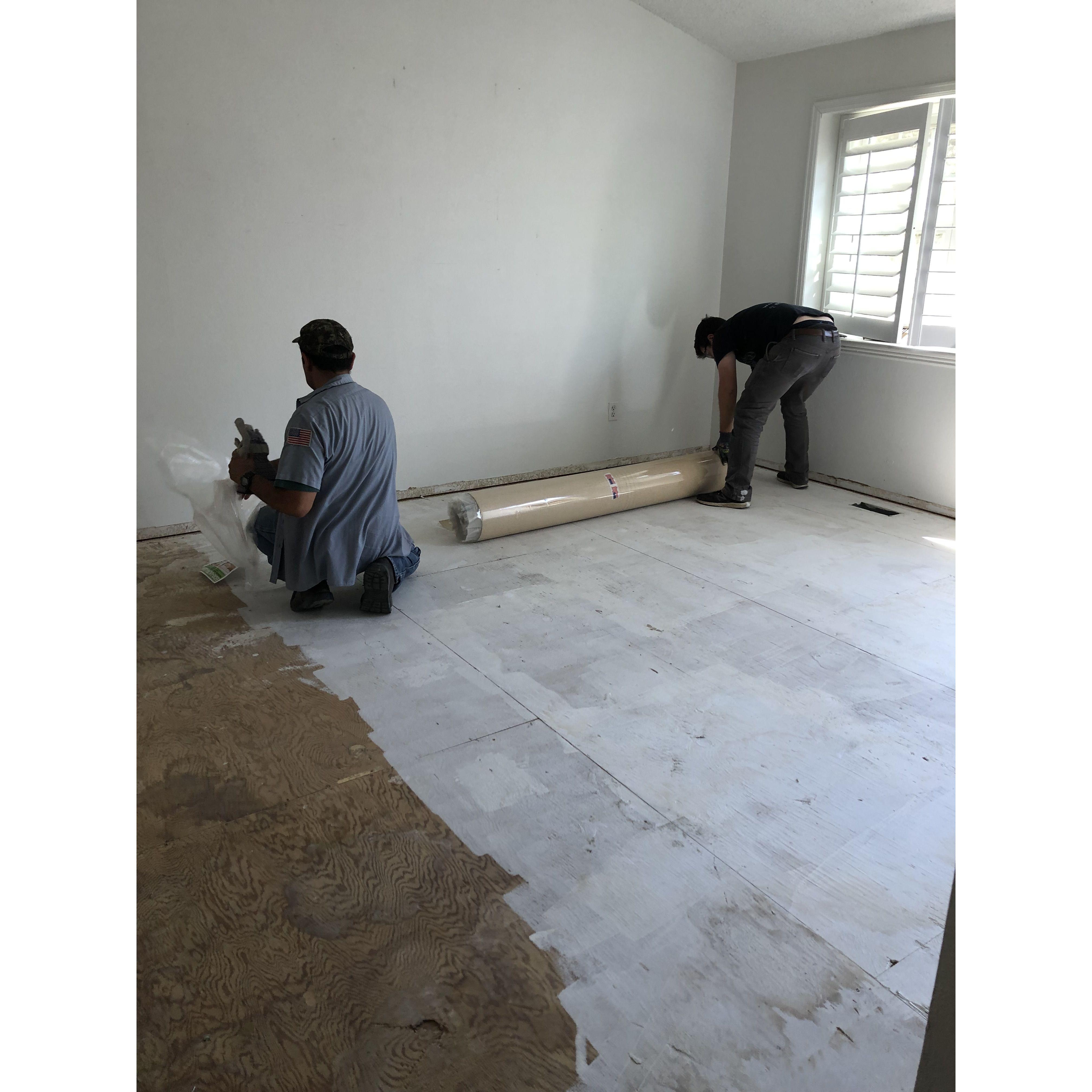 Renovating the house we just bought! Julia's Dad & Rees's Mom were a big help!