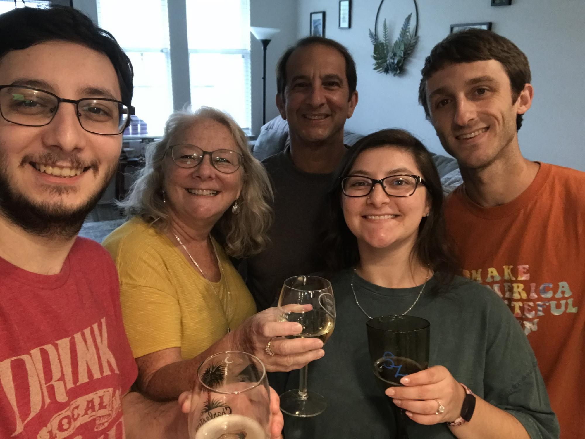 Champagne, cupcakes, and family were awaiting us on our return from Iceland to celebrate!