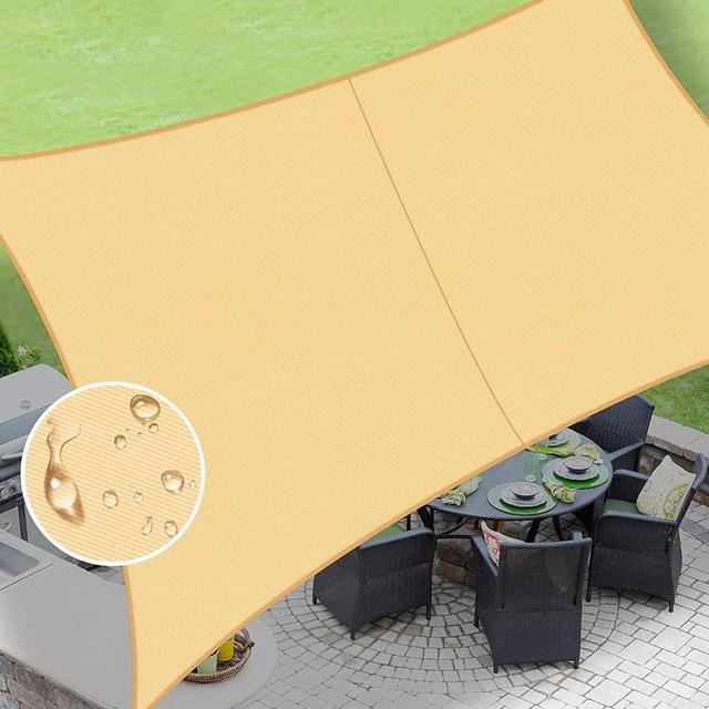 LOVE STORY Waterproof 10'x13' Rectangular Sand Sun Shade Sail Cannoy UV Resistant for Outdoor Patio Garden Backyard (We Make Custom Size)