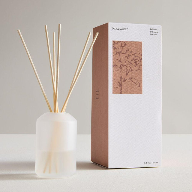 West Elm Homescent, Glass Diffuser, 3.4 oz, Rosewater