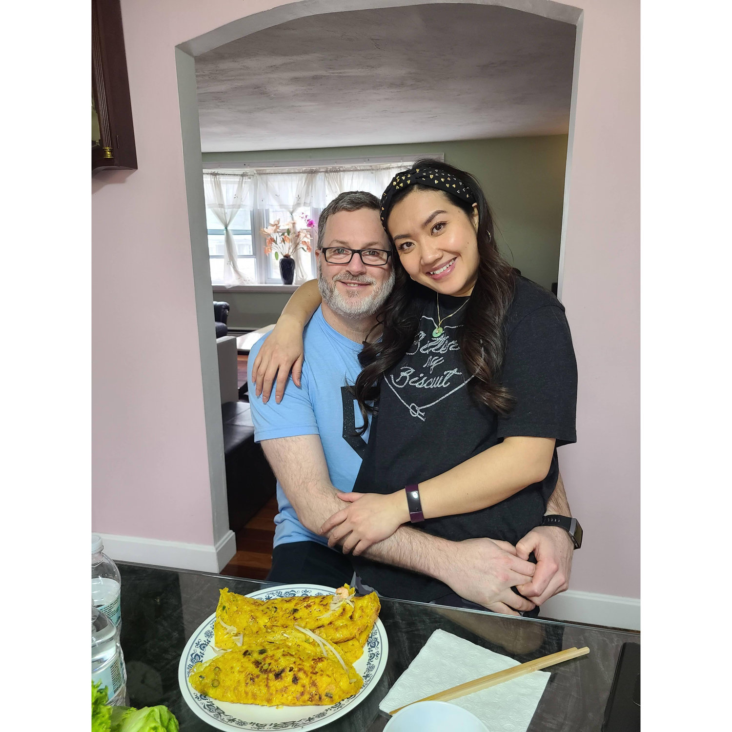 2022 Jen's birthday lunch at mom & dad's. Banh xeo is one of her favs.