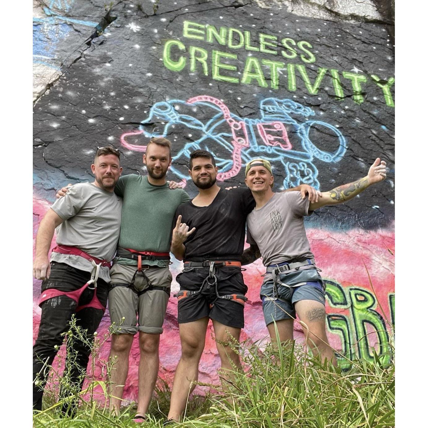 The boys rocking climbing!