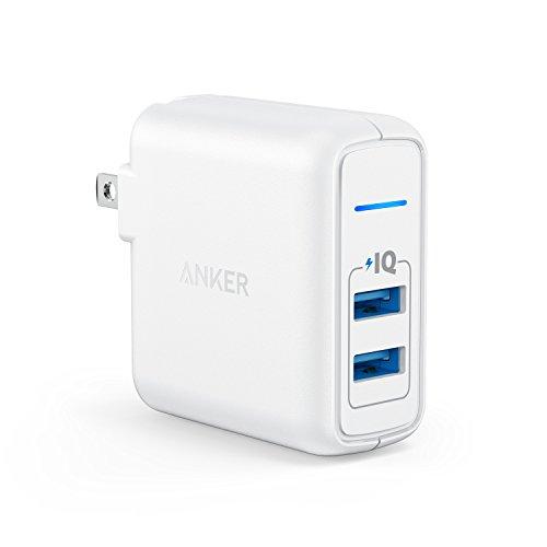 USB Charger, Anker Elite Dual Port 24W Wall Charger, PowerPort 2 with PowerIQ and Foldable Plug, for iPhone 11/Xs/XS Max/XR/X/8/7/6/Plus, iPad Pro/Air 2/Mini 3/Mini 4, Samsung S4/S5, and More