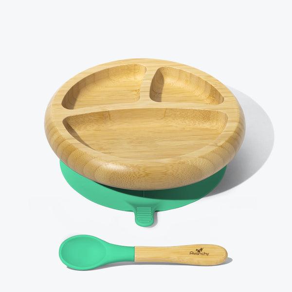 Avanchy Bamboo Suction Baby Plate + Spoon
