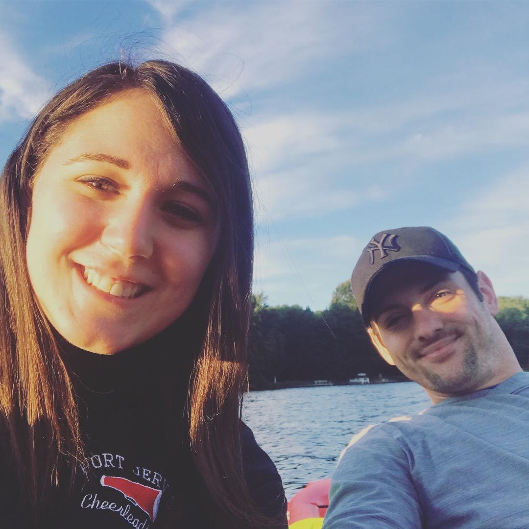 Kayaking on the lake by our first home together